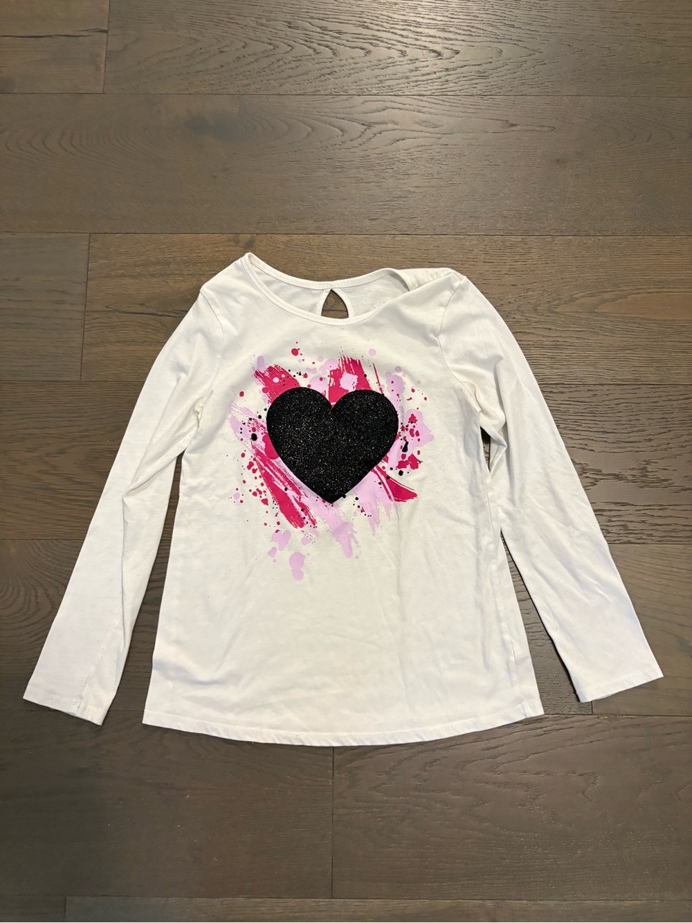 Justice girls heart long sleeve top sz 12 VGUC